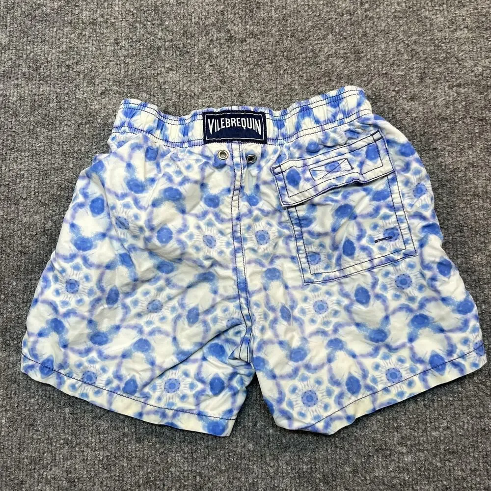 Vilebrequin Swim Shorts Boys 6 Blue Tie Dye Mesh Lined Elastic Waist Trunks